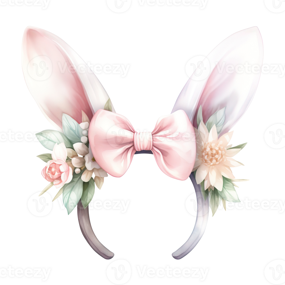 AI generated Bunny Ears Chic Bunny Headband - Adding a Playful Touch to Your Festive Look png