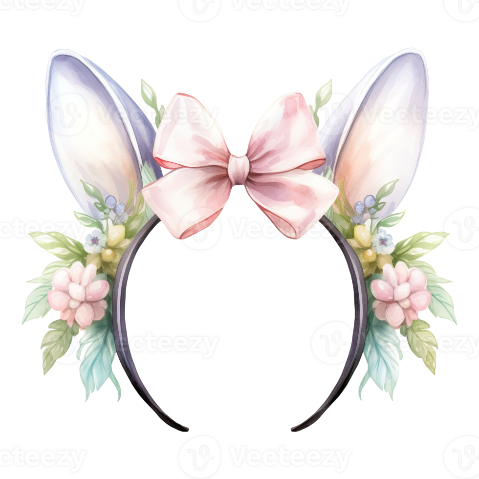 AI generated Bunny Ears Chic Bunny Headband - Adding a Playful Touch to Your Festive Look png