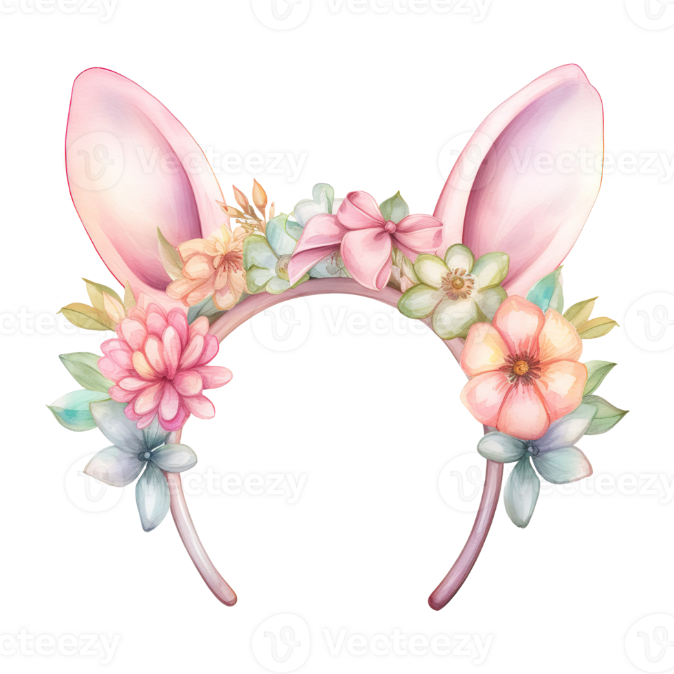 AI generated Bunny Ears Chic Bunny Headband - Adding a Playful Touch to Your Festive Look png