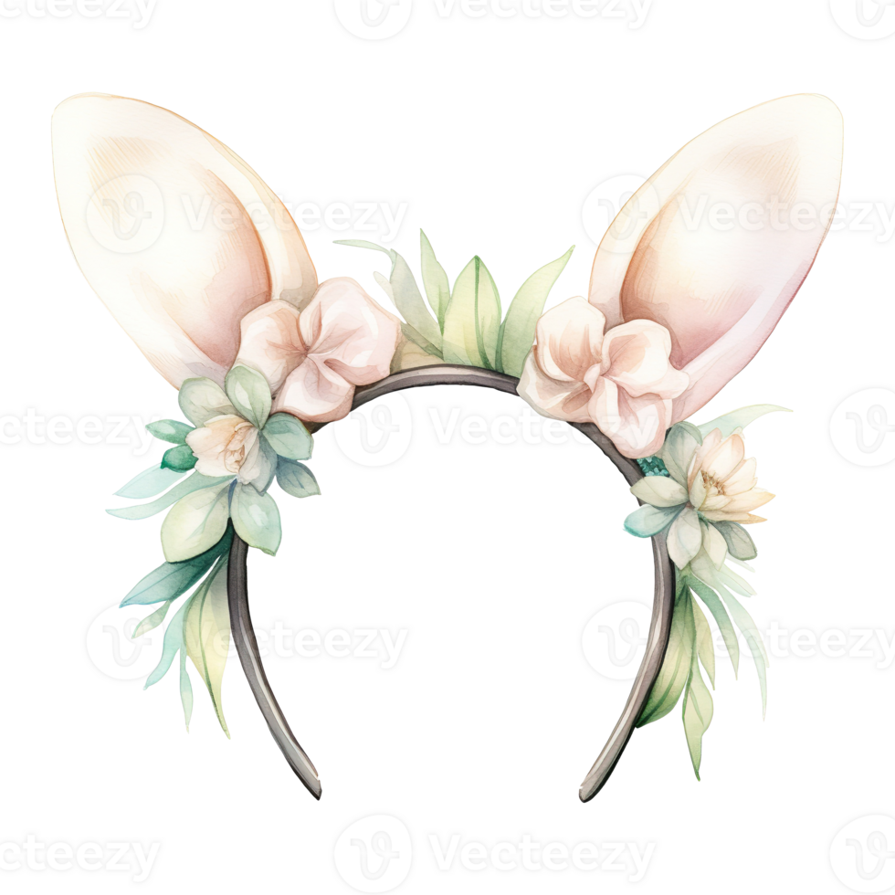 AI generated Bunny Ears Chic Bunny Headband - Adding a Playful Touch to Your Festive Look png