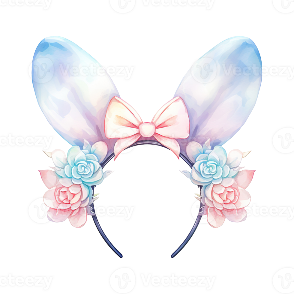 AI generated Bunny Ears Chic Bunny Headband - Adding a Playful Touch to Your Festive Look png