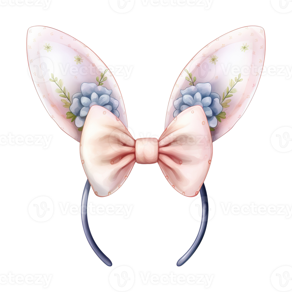 AI generated Bunny Ears Chic Bunny Headband - Adding a Playful Touch to Your Festive Look png
