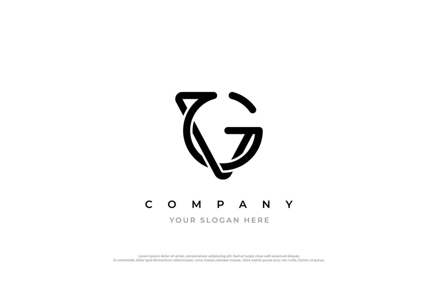 letra inicial logotipo vg o vector de diseño de logotipo gv