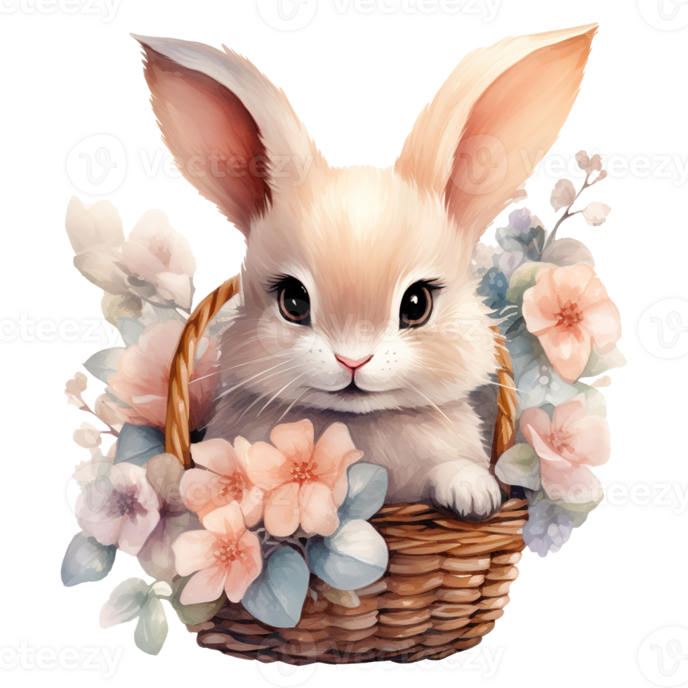 ai généré adorable Pâques lapin une de fête et duveteux personnage pour printemps célébrations png