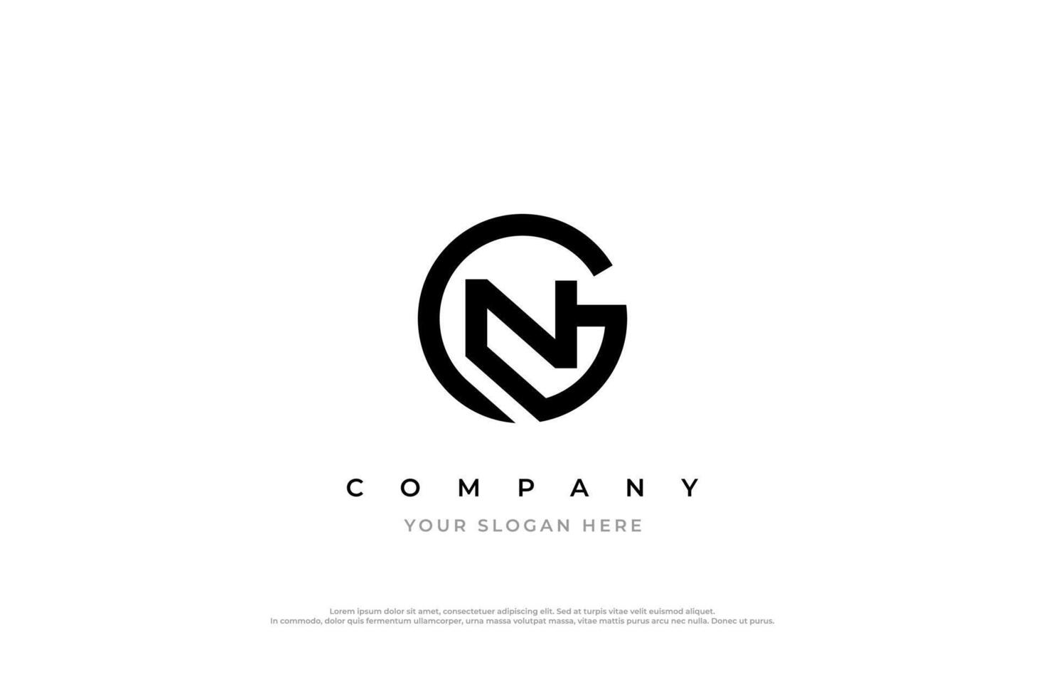 Initial Letter NG Logo or GN Monogram Logo Design Vector