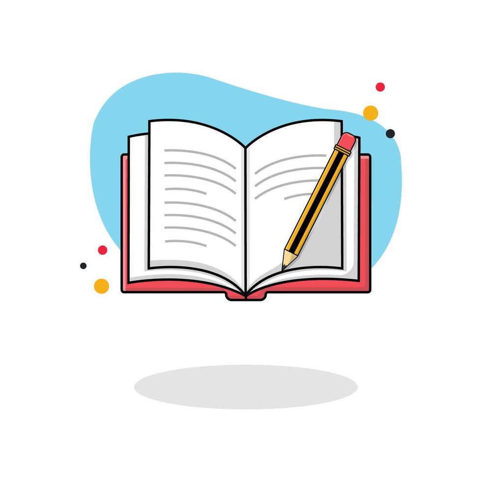 Notebook and Pen Vector Illustration. Education Object Concept