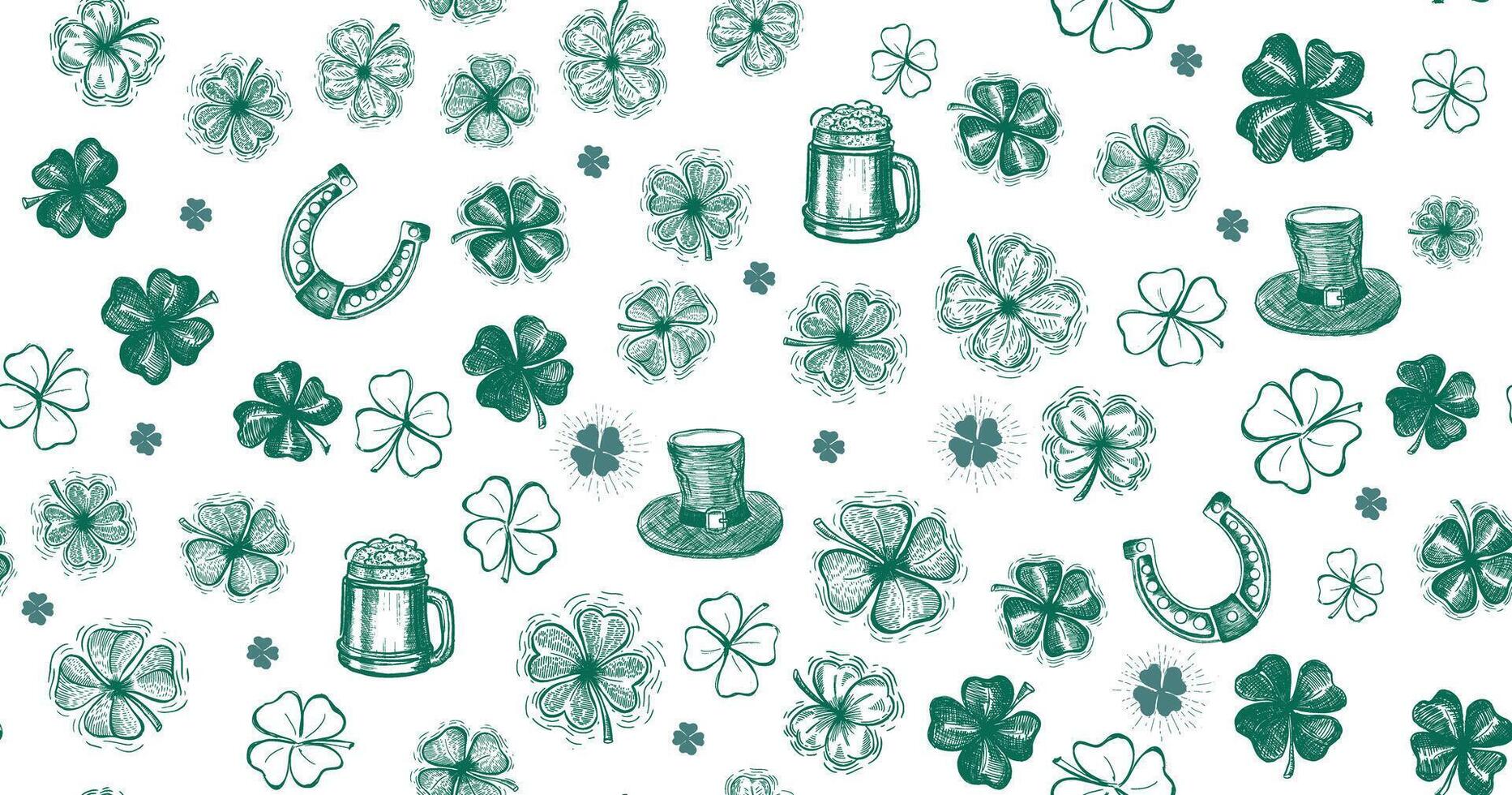 St. Patrick's Day set. Hand drawn illustrations vector