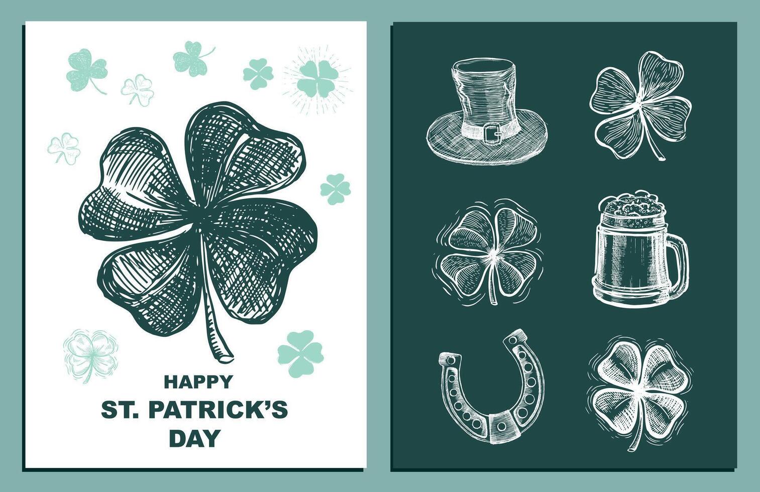 St. Patrick's Day set. Hand drawn illustrations vector
