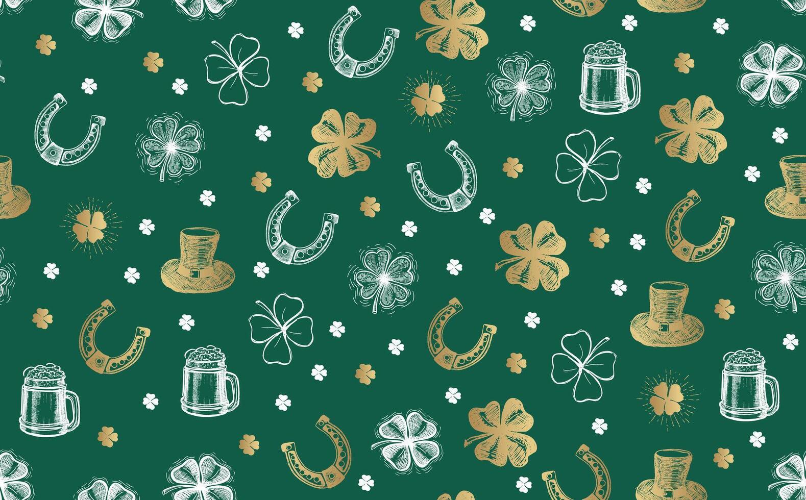 St. Patrick's Day set. Hand drawn illustrations vector