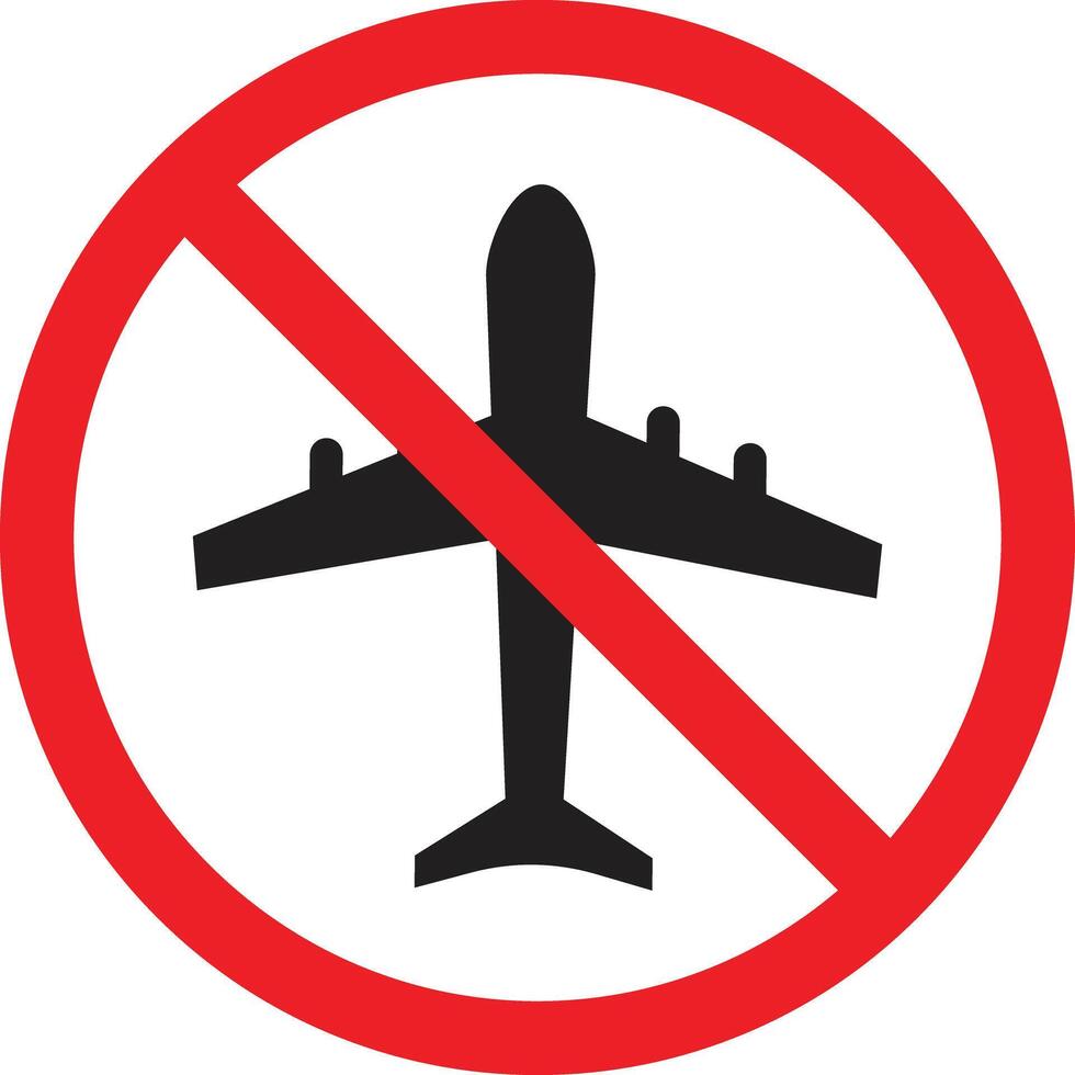 No flying sign . Flight ban icon vector . No fly sign 38282539 Vector