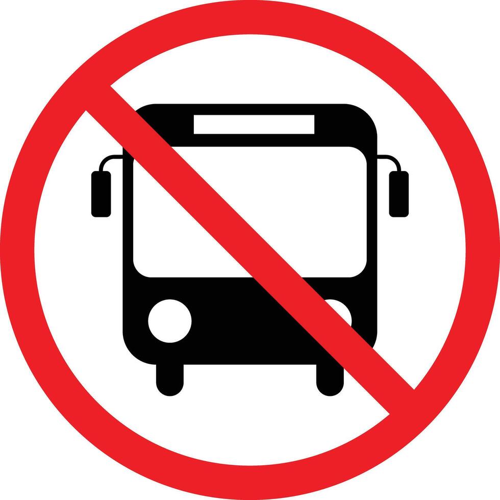No autobús firmar aislado en blanco antecedentes . No autobús permitido firmar vector