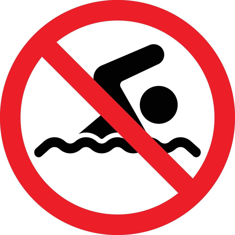 No swimming sign .Do not swim icon . Swimming not allowed icon . Vector illustration