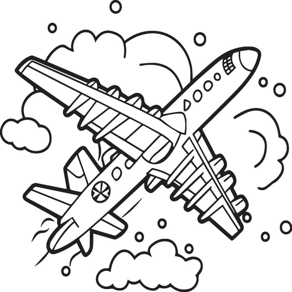 avión colorante paginas avión contorno ilustración vector