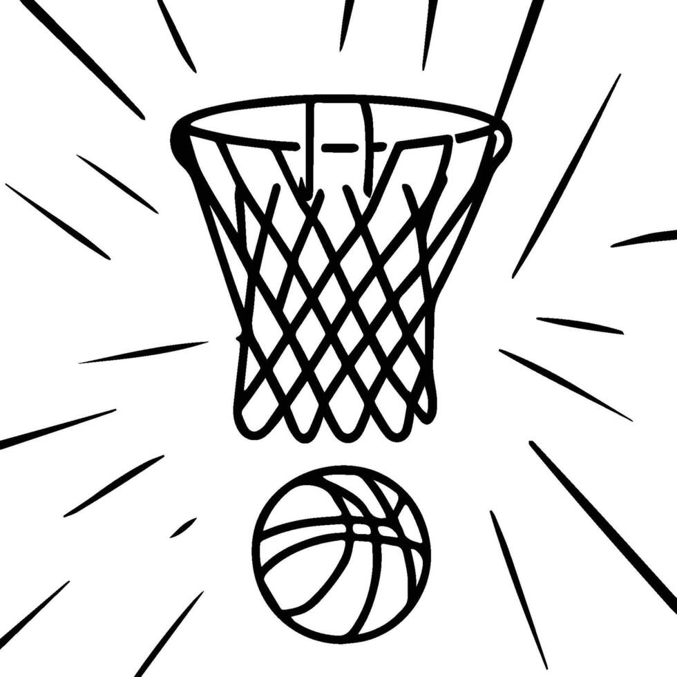 Basketball coloring pages. Basketball coloring pages for coloring book vector