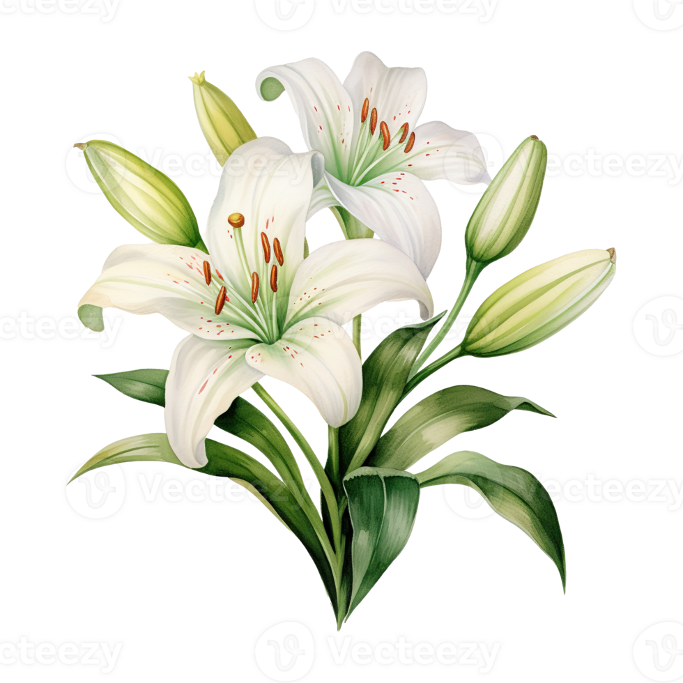 AI generated Elegant Blooms Embrace Easter with the Timeless Beauty of Easter Lily png