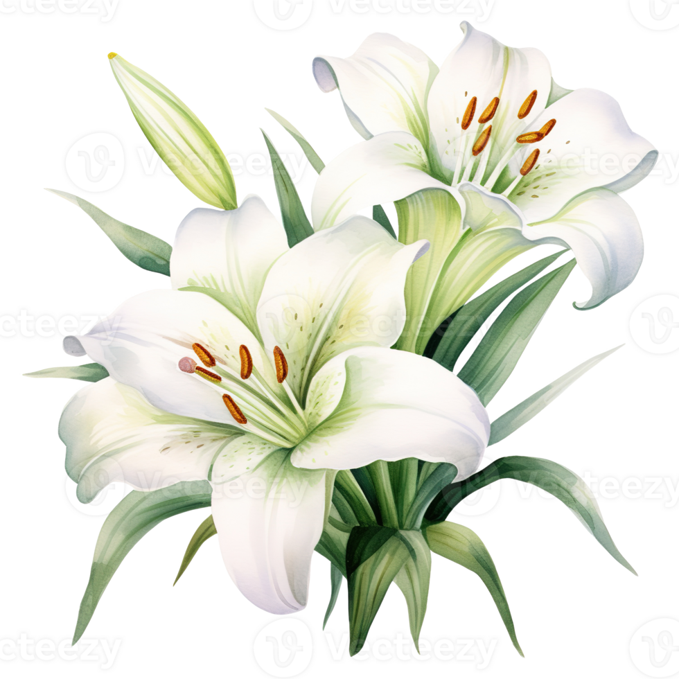 AI generated Elegant Blooms Embrace Easter with the Timeless Beauty of Easter Lily png