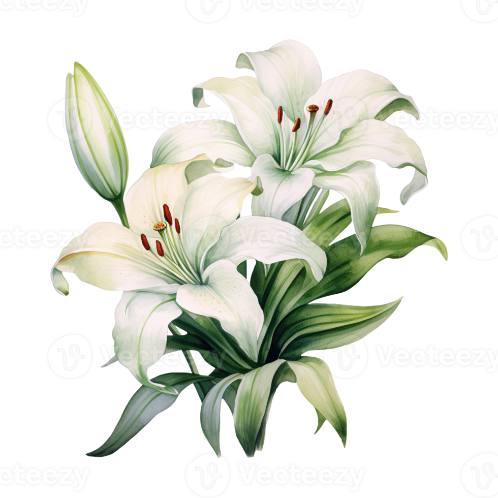 AI generated Elegant Blooms Embrace Easter with the Timeless Beauty of Easter Lily png