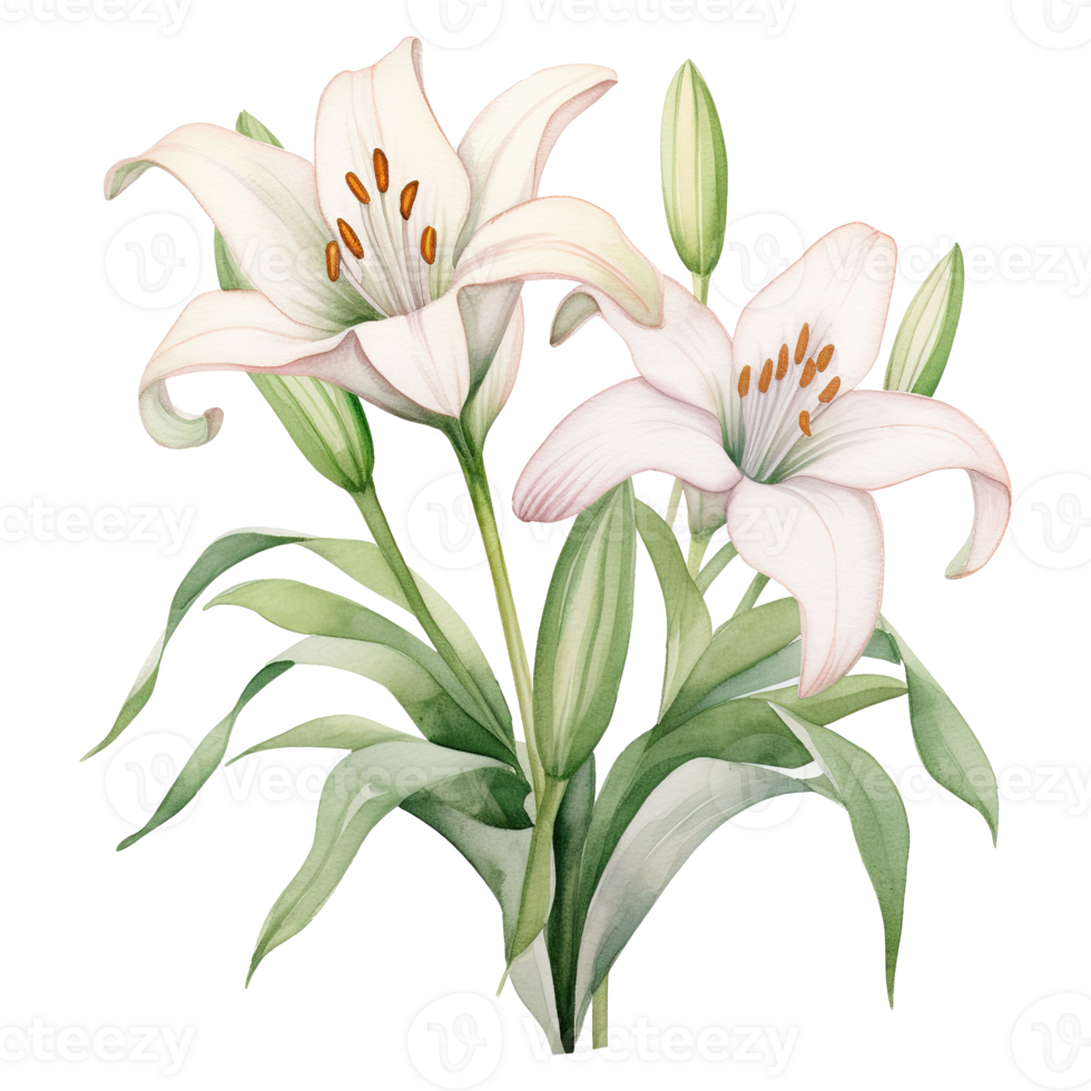 AI generated Elegant Blooms Embrace Easter with the Timeless Beauty of Easter Lily png