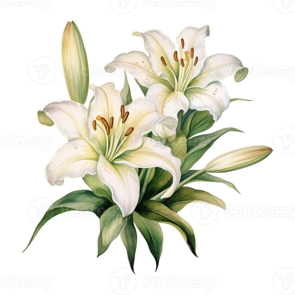 AI generated Elegant Blooms Embrace Easter with the Timeless Beauty of Easter Lily png