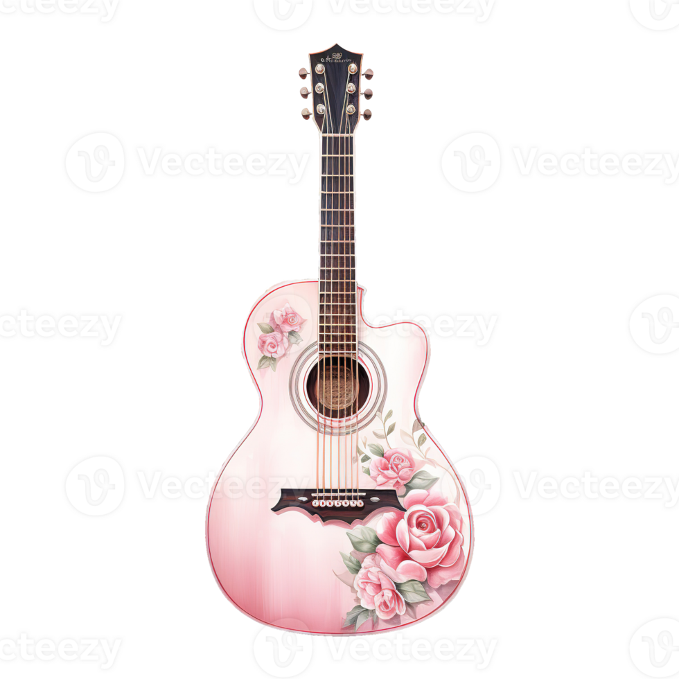 ai generiert romantisch Serenade Valentinstag Gitarre - - festlich Melodien zum Ihre Besondere Valentinstag png