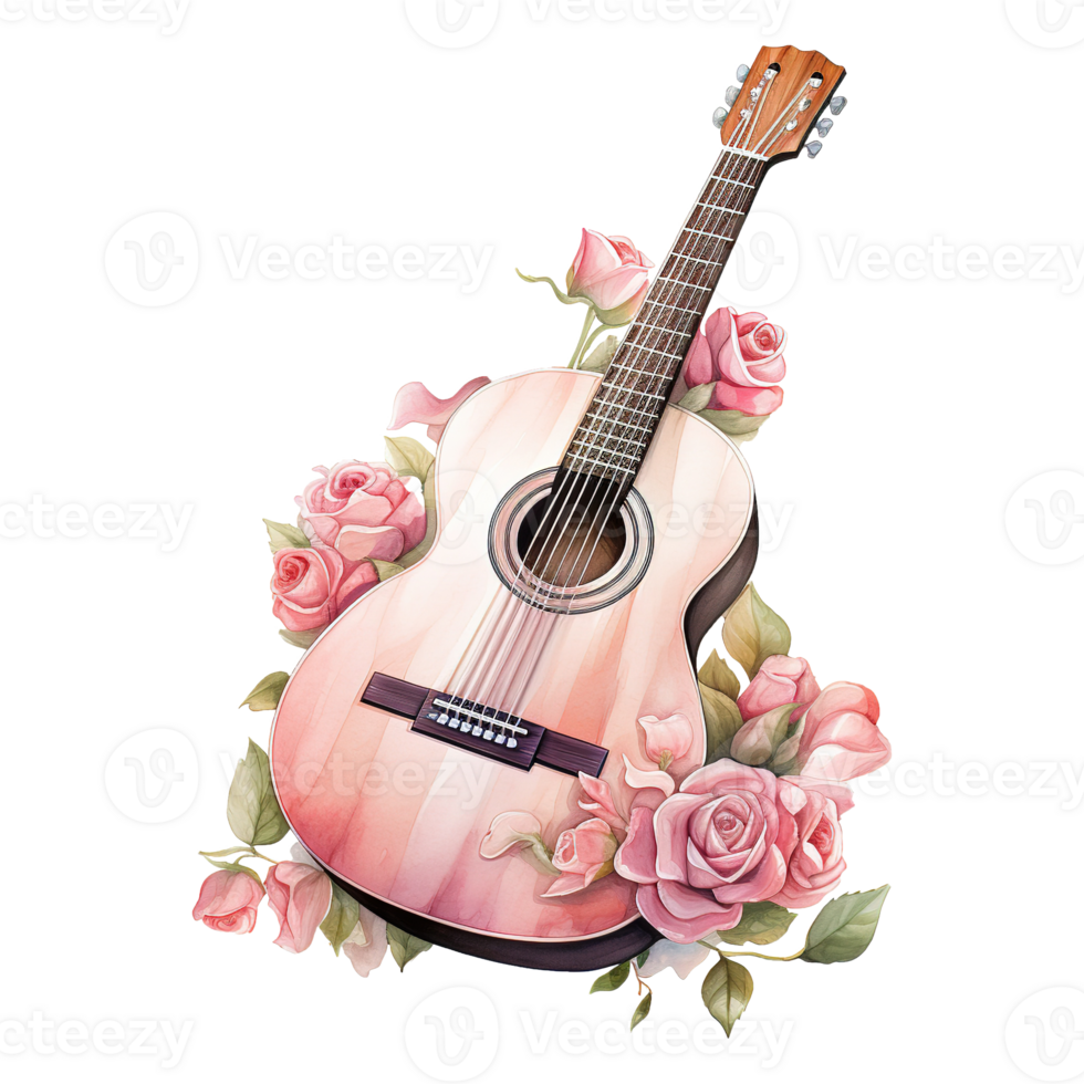 AI generated Romantic Serenade Valentine Guitar - Festive Tunes for Your Special Valentine png