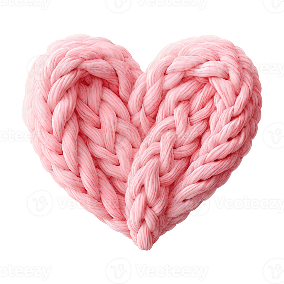 AI generated Cozy Love Valentine Knit Heart - Handmade Warmth for Heartfelt Celebrations png
