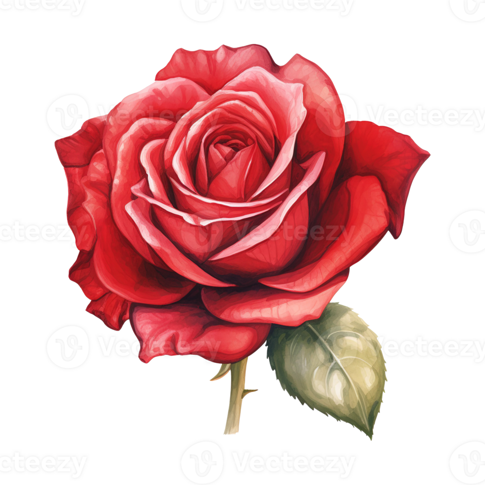 AI generated Delicate Elegance Valentine's Day Red Rose - Expressing Affection with Vibrant Charm png
