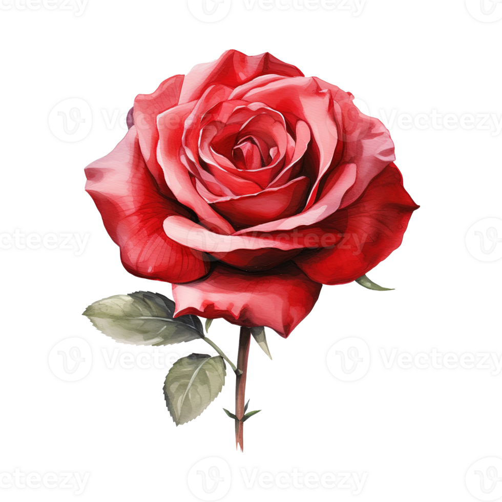 AI generated Delicate Elegance Valentine's Day Red Rose - Expressing Affection with Vibrant Charm png