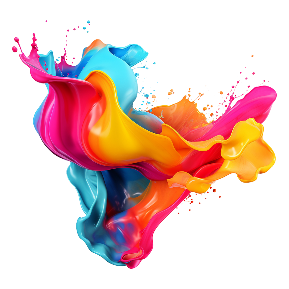 AI generated Liquid paint splash isolated on transparent background png