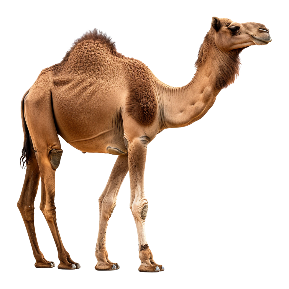 AI generated Camel walking front view isolated on transparent background png