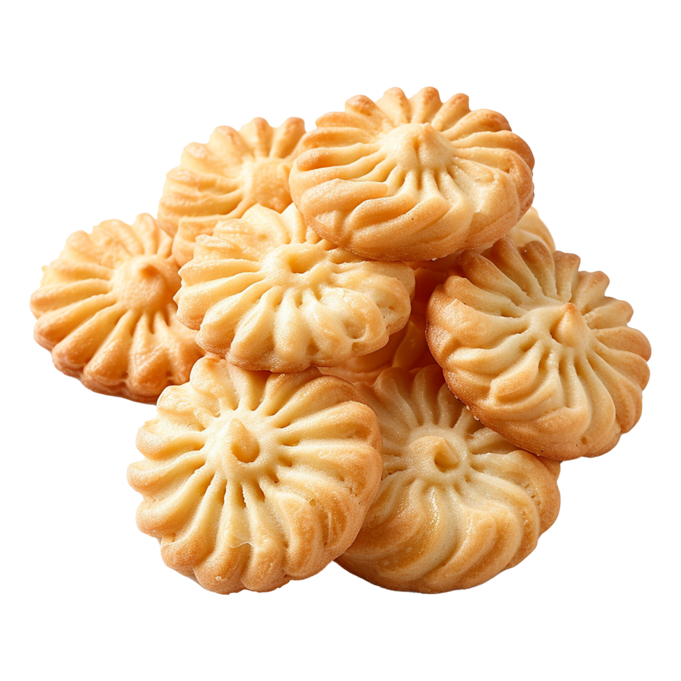 AI generated Danish butter cookies butter cookies isolated on transparent background png