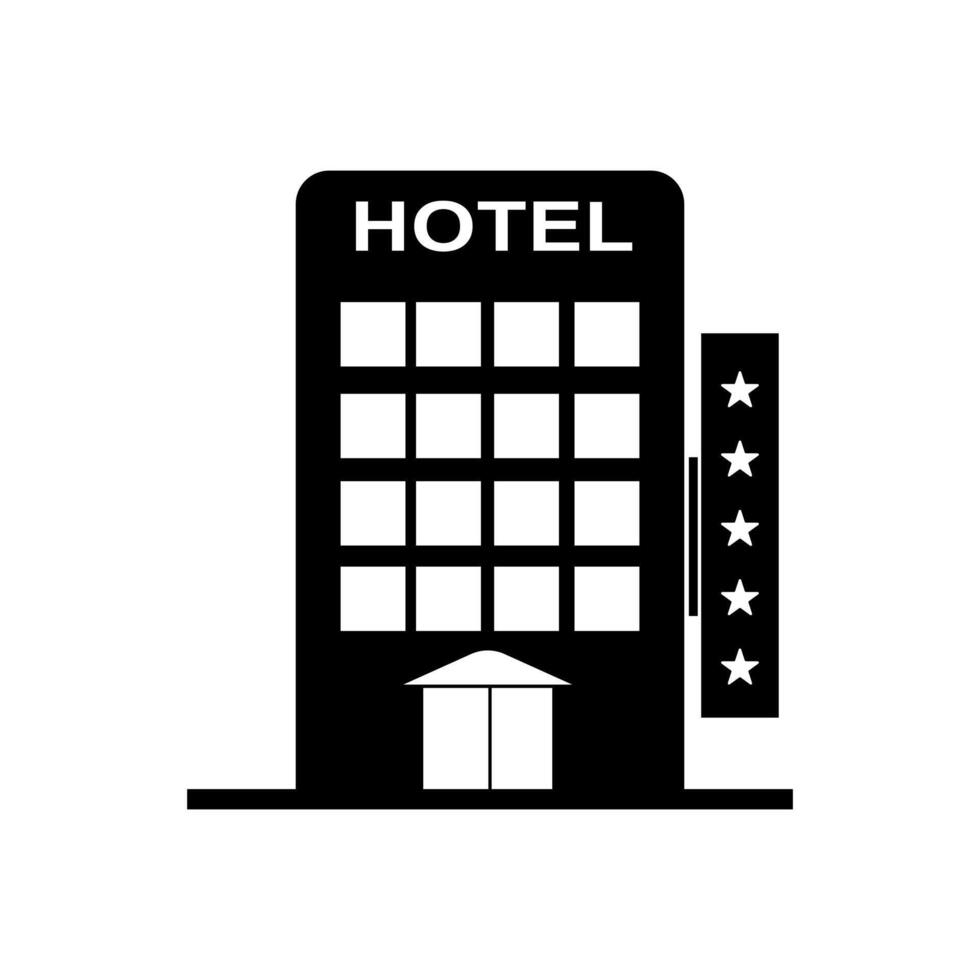 hotel icono aislado en blanco antecedentes vector
