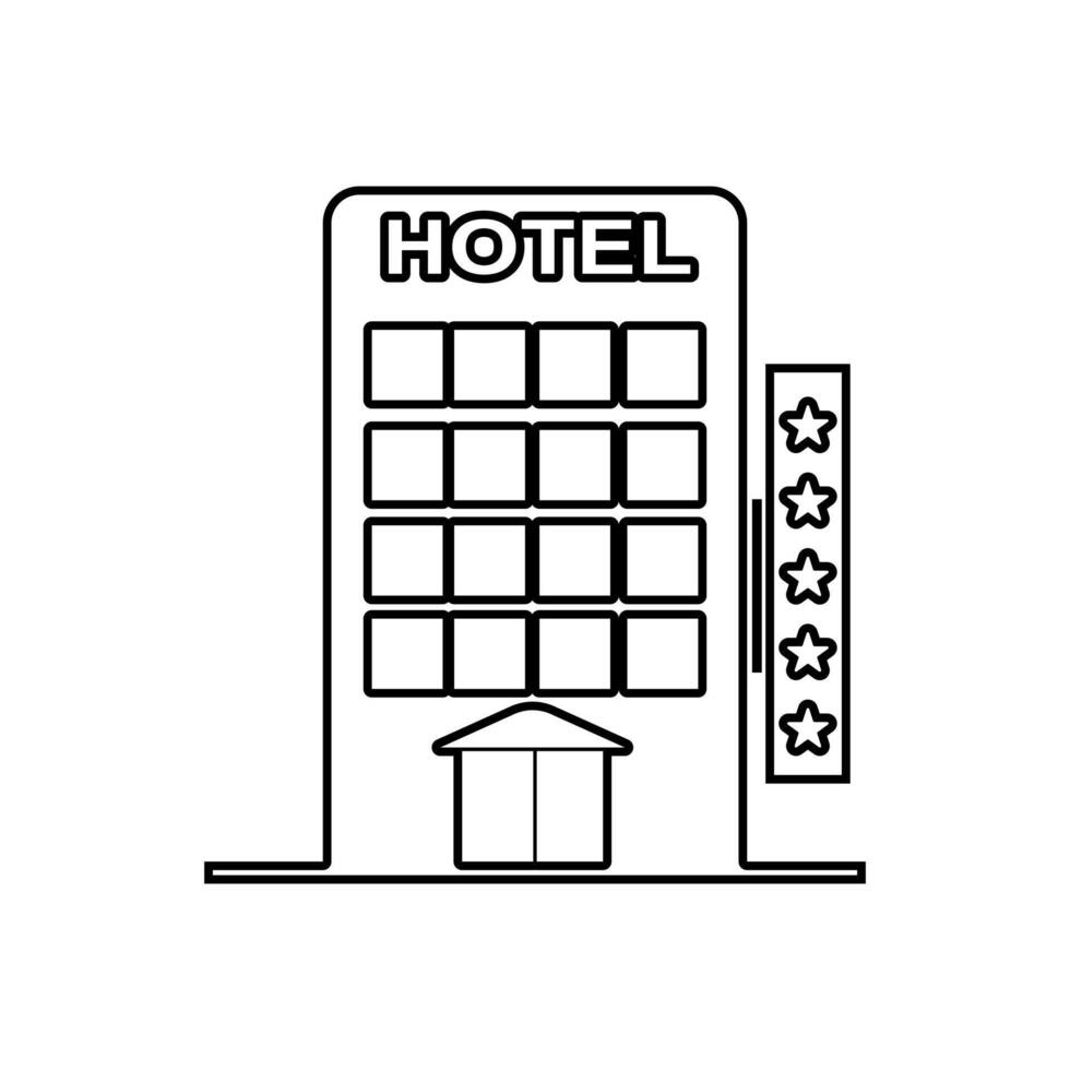 hotel icono aislado en blanco antecedentes vector