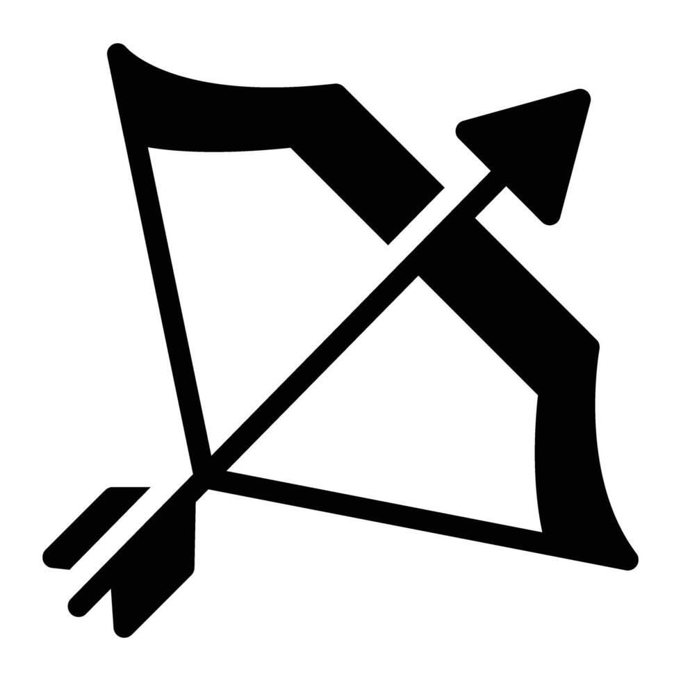 archery Glyph Icon Background White vector