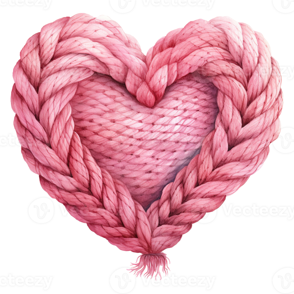 AI generated Cozy Love Valentine Knit Heart - Handmade Warmth for Heartfelt Celebrations png