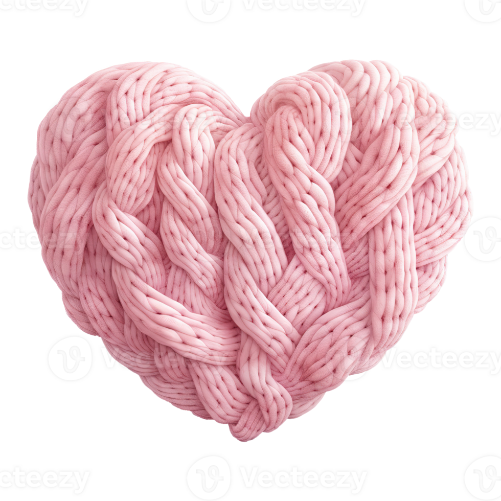 AI generated Cozy Love Valentine Knit Heart - Handmade Warmth for Heartfelt Celebrations png