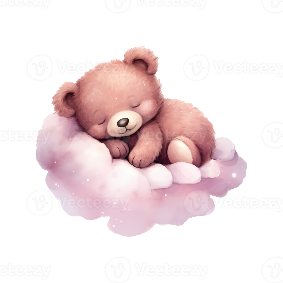 AI generated Cuddly Comfort Valentine's Day Sleepy Bear - A Relaxing Companion for Your Special Valentine png