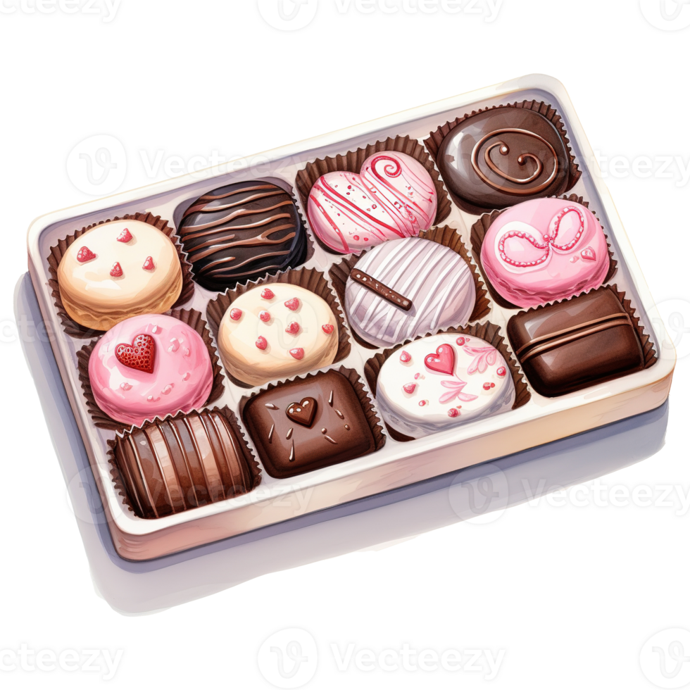 AI generated Luxurious Valentine Chocolate Box png