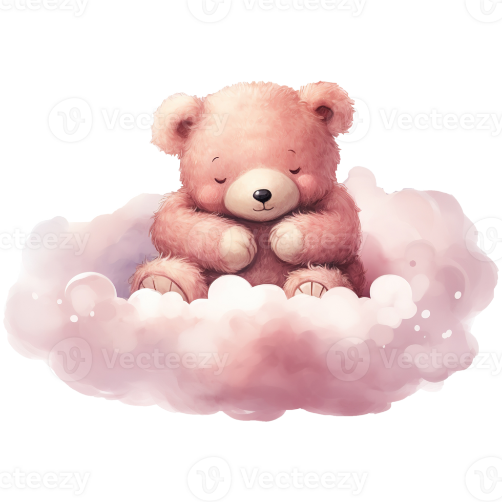 AI generated Cuddly Comfort Valentine's Day Sleepy Bear - A Relaxing Companion for Your Special Valentine png