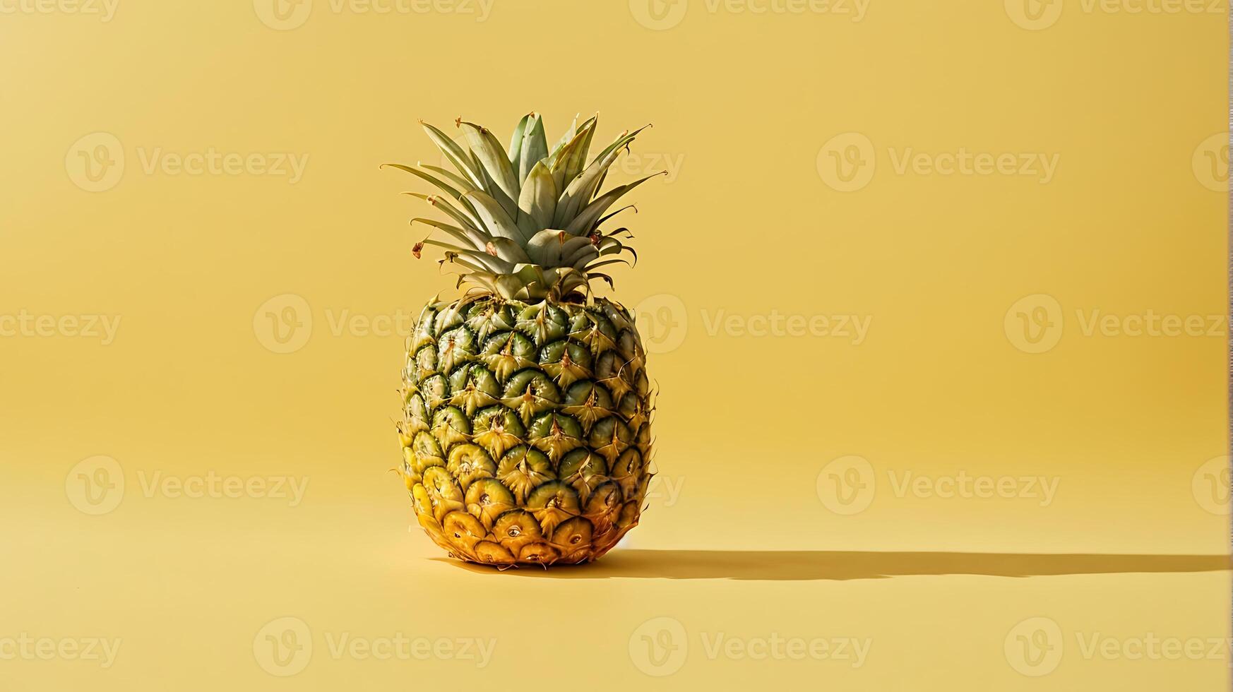 ai generado uno piña Fruta en un amarillo antecedentes foto