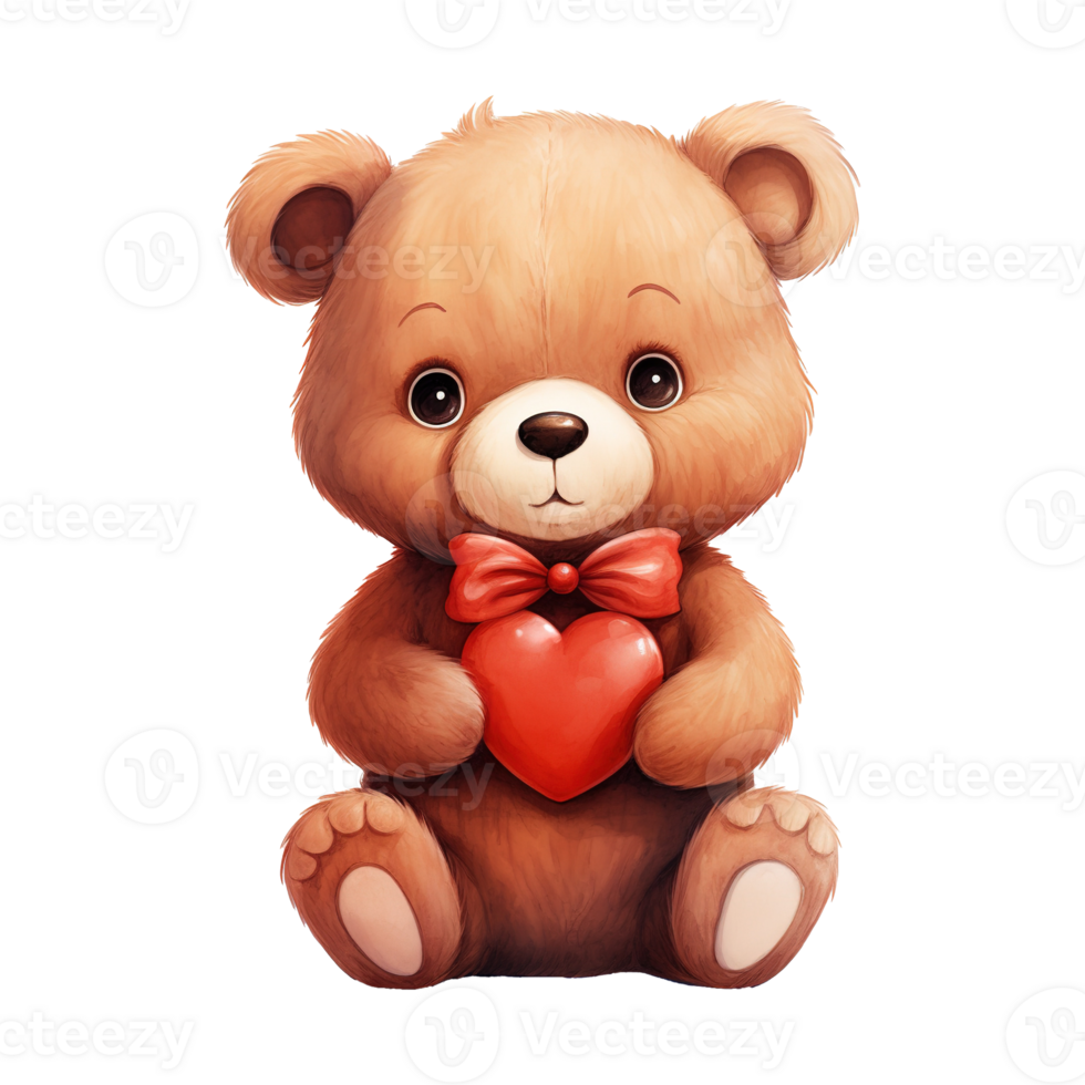 ai generado dulce romance San Valentín día osito de peluche oso - adorable y peludo símbolo de afecto png