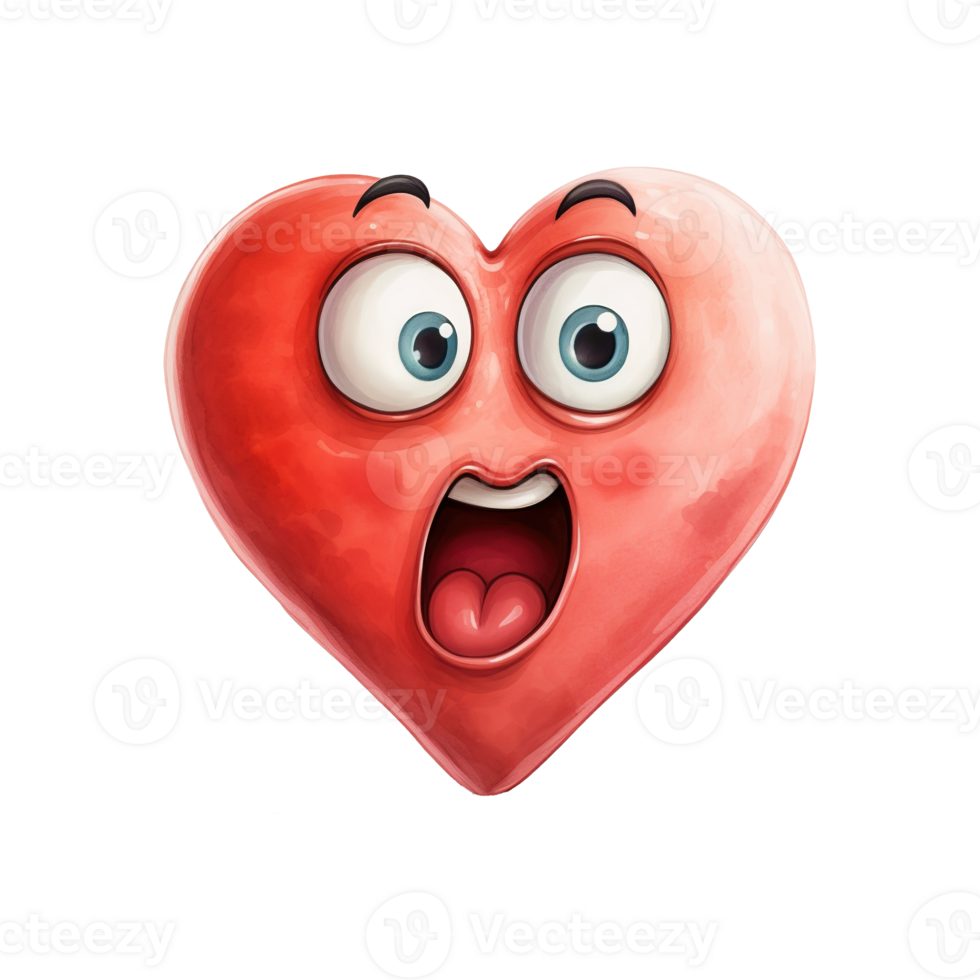 AI generated Emotive Love Valentine Heart Emoji - A Festive Digital Expression for Your Valentine's Day png