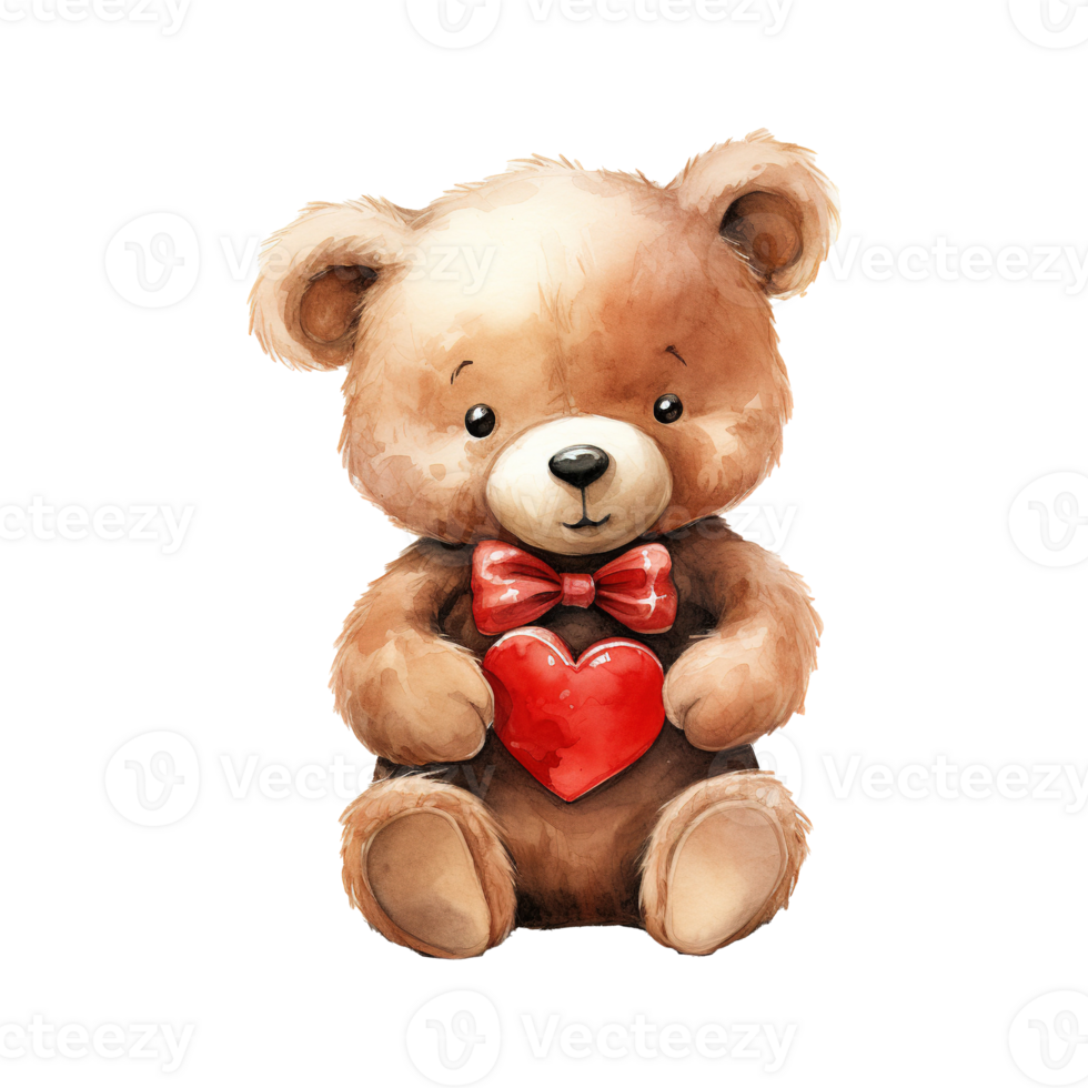 AI generated Sweet Romance Valentine's Day Teddy Bear - Adorable and Furry Symbol of Affection png