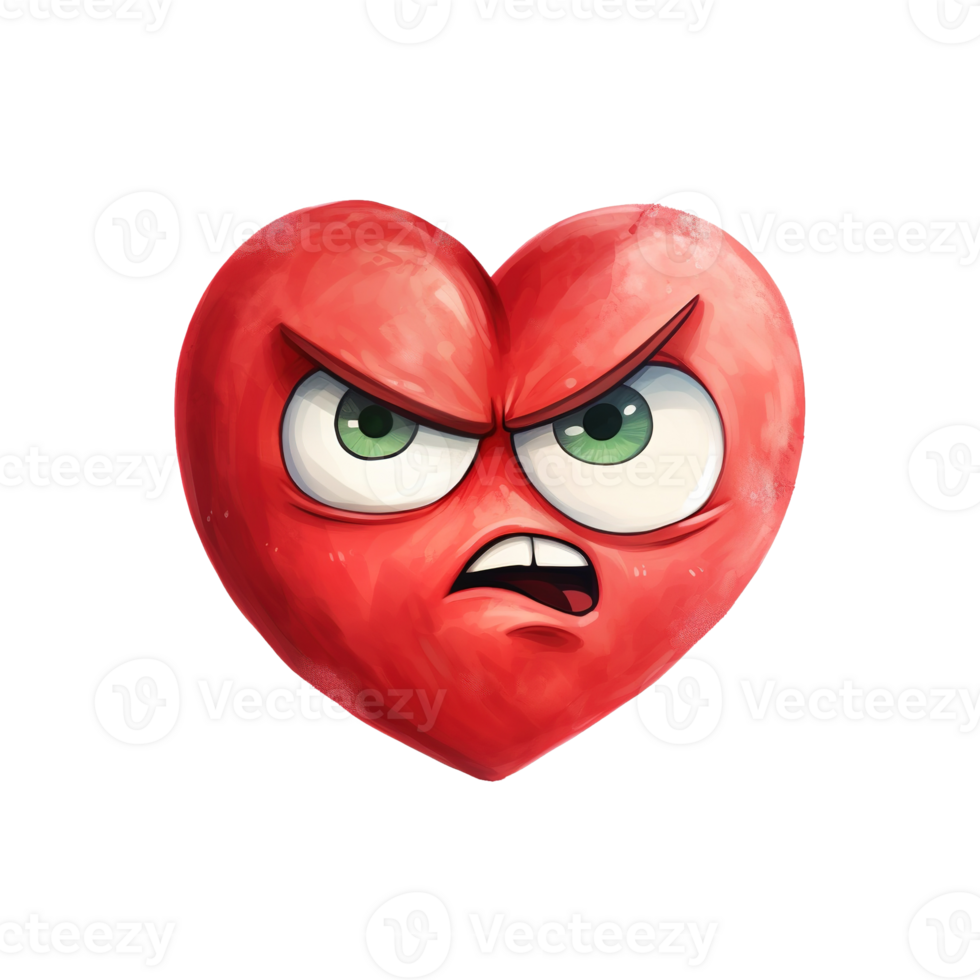 AI generated Emotive Love Valentine Heart Emoji - A Festive Digital Expression for Your Valentine's Day png