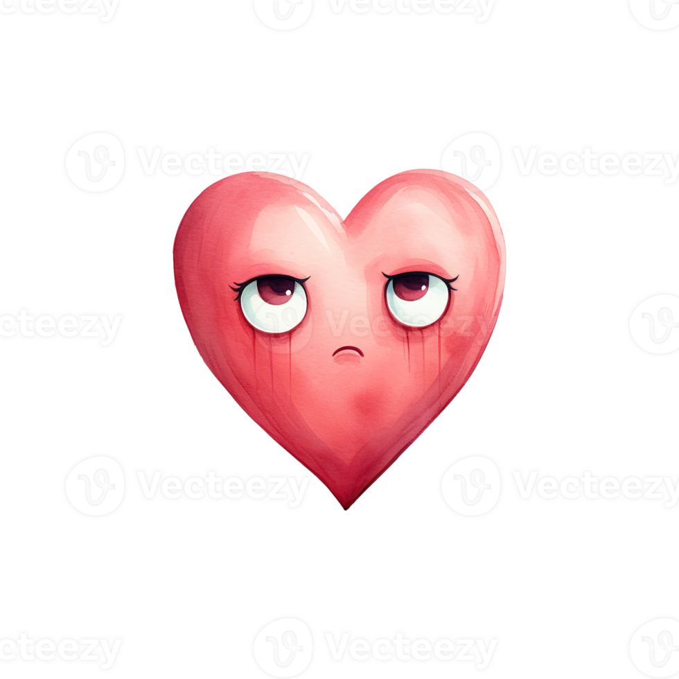 AI generated Emotive Love Valentine Heart Emoji - A Festive Digital Expression for Your Valentine's Day png