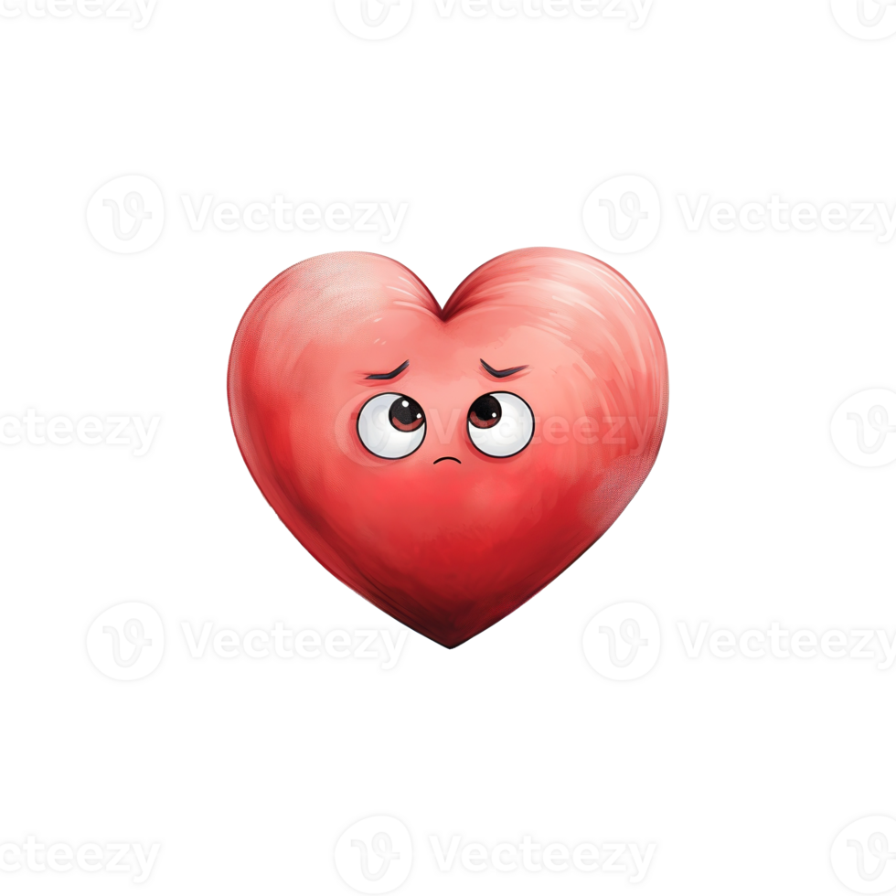 AI generated Emotive Love Valentine Heart Emoji - A Festive Digital Expression for Your Valentine's Day png