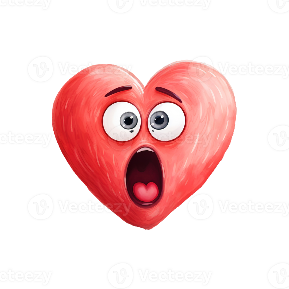 AI generated Emotive Love Valentine Heart Emoji - A Festive Digital Expression for Your Valentine's Day png
