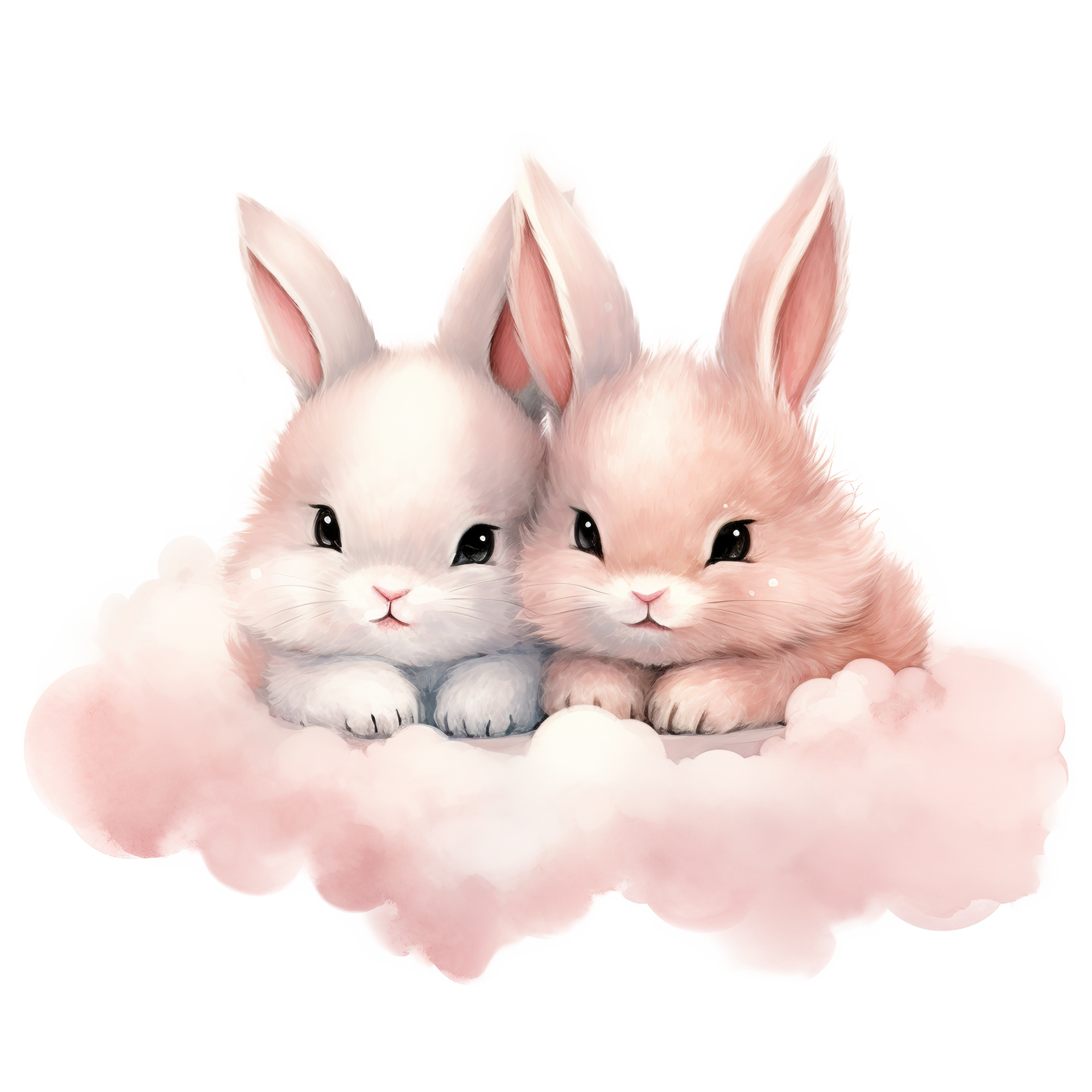 AI generated Hoppy Love Valentine Bunny Couple - Adorable Rabbit 