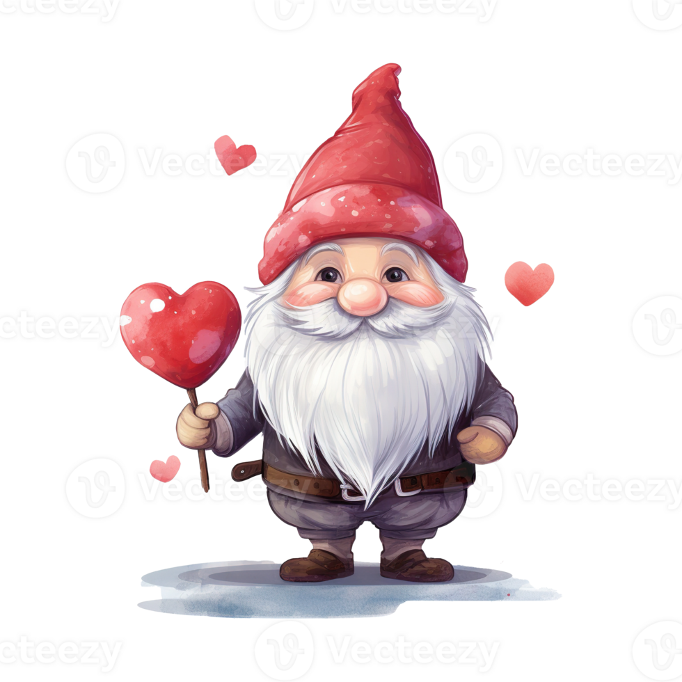 AI generated Adorable Valentine Gnome - A Charming Symbol of Love and Happiness for Special Occasions png