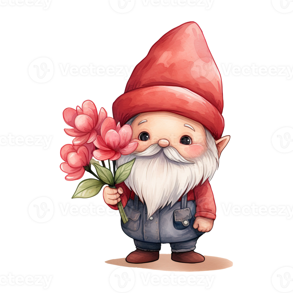 AI generated Adorable Valentine Gnome - A Charming Symbol of Love and Happiness for Special Occasions png